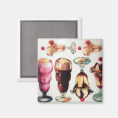 Aimant beaucoup de sundaes glaces (Recto/Verso)