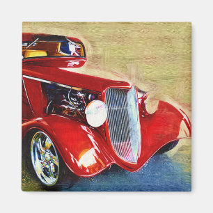 Aimant Beauté rouge - la voiture du collecteur classique
