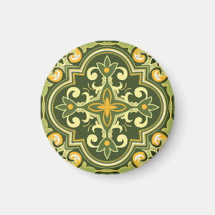 Aimant 💚 Beautiful olive et Yellow Azulejos