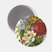 Aimant Beautiful Romantic Summer Bouquet with Red Rose (Recto/Verso)