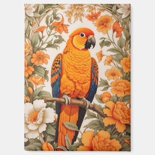 Aimant Beautiful Sun Conure William Morris Inspired (Recto)