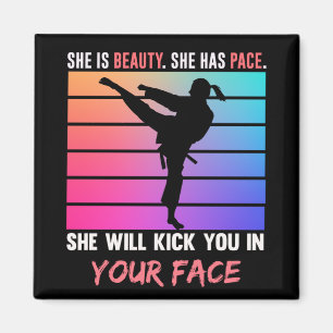 Aimant Beauty Karate Girl Kick You Taekwondo Jiu Jitsu