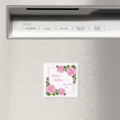 Aimant Beaux Bouquets de Coin Rose Mariage (In Situ (Lave-vaisselle))