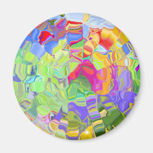 Aimant Beaux cadeaux colorés de glaçons d'art abstrait