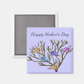 Aimant Beaux oiseaux Fête des Mères (Recto/Verso)