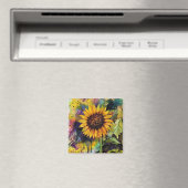 Aimant Beaux Tournesols En Aquarelle (In Situ (Lave-vaisselle))