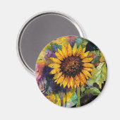 Aimant Beaux Tournesols En Aquarelle (Recto/Verso)