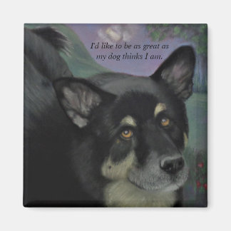 Aimant Beaux yeux de chien noir