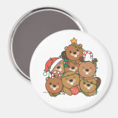 Aimant Beaver Christmas Tree Drôle Animal Christmas Magne (Recto/Verso)