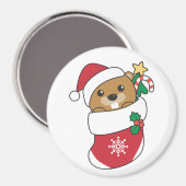 Aimant Beaver Noël Neige Hiver Animaux Castor (Recto/Verso)