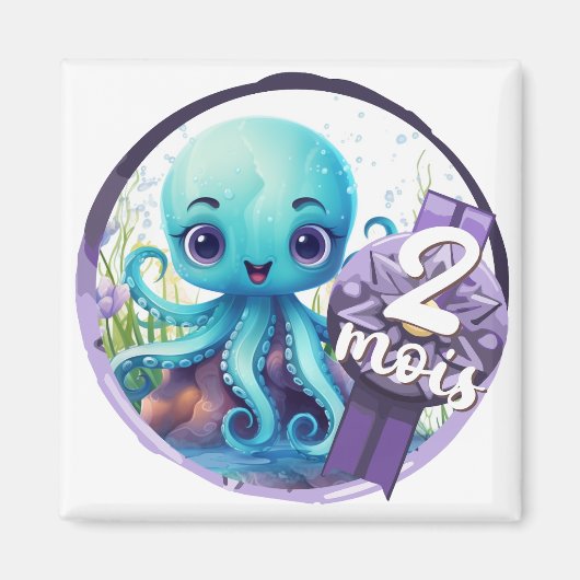 Aimant Bébé - 2 mois aussi (Devant)
