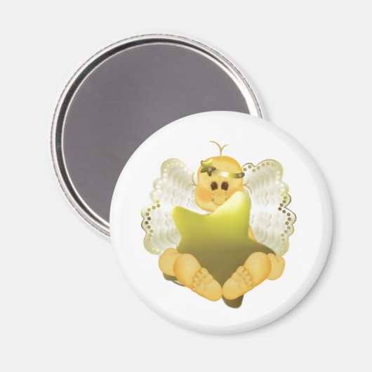 Aimant Bébé ange avec Gold Star (Recto/Verso)