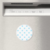 Aimant Bébé bleu croix coutures sur blanc (In Situ (Lave-vaisselle))
