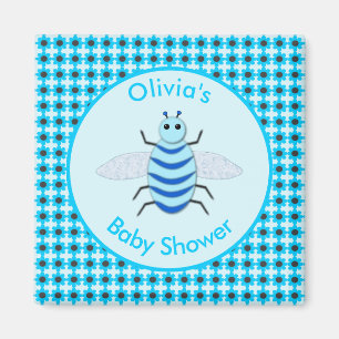 Aimant Bébé bleu mignonne Baby shower d'abeilles