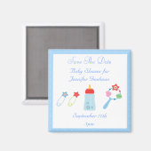 Aimant Bébé Bouteille & Bateau Enregistrer Le Baby shower (Recto/Verso)