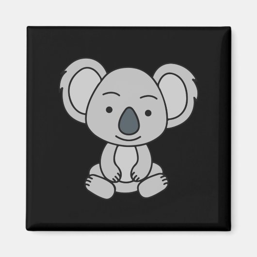 Aimant Bébé Cute Koala Avec Le Sourire Assis (Devant)