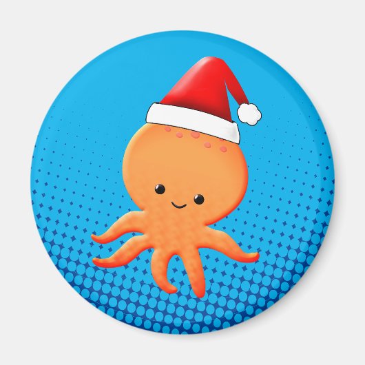 Aimant Bébé de Cartoon mignon Octopus Santas Casquette (Devant)