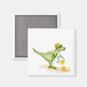 Aimant Bébé Dinosaure T-Rex sur la plage (Recto/Verso)