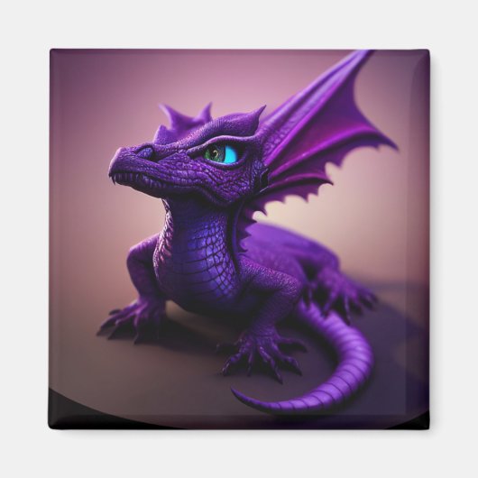 Aimant bébé dragon violet magnet (Devant)