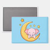 Aimant Bébé éléphant dormant (Recto/Verso)