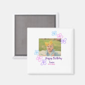 Aimant Bébé enfants 1er anniversaire ajouter le nom date (Recto/Verso)
