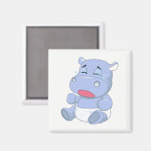 Aimant Bébé hippopotame pleurant (Recto/Verso)