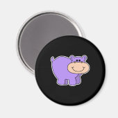 Aimant bébé hippopotame violet (Recto/Verso)