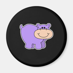 Aimant bébé hippopotame violet