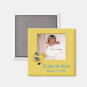 Aimant Bébé jaune mignon Faire-part de naissance photo (Recto/Verso)