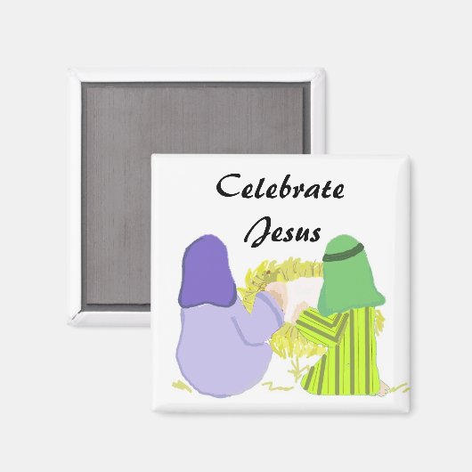 Aimant Bébé Jésus avec Marie et Joseph (Recto/Verso)