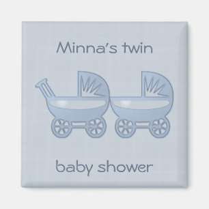 Aimant bébé jumeau bleu buggy