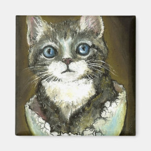 Aimant Bébé Kitty dans une coquille d'oeufs