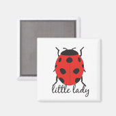 Aimant Bébé Ladybug rouge et noir à la main mignon (Recto/Verso)