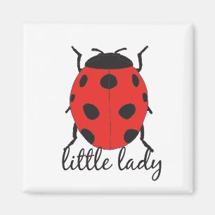 Aimant Bébé Ladybug rouge et noir à la main mignon