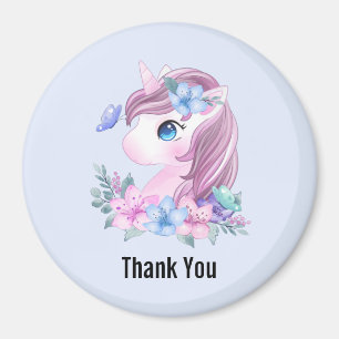 Aimant Bébé magique licorne avec grand Merci des yeux
