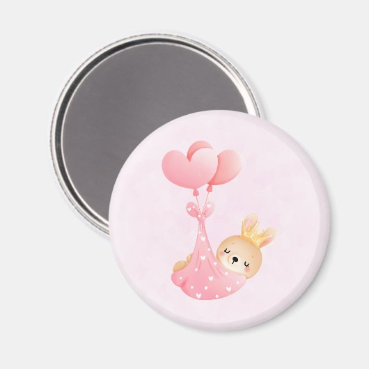 Aimant Bébé mignon dans une couverture de coeur (Recto/Verso)