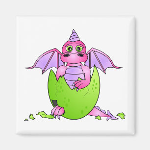 Aimant Bébé mignon de dragon en oeuf criqué -