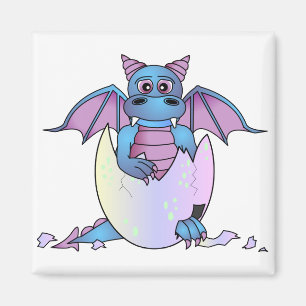 Aimant Bébé mignon de dragon en oeuf criqué -