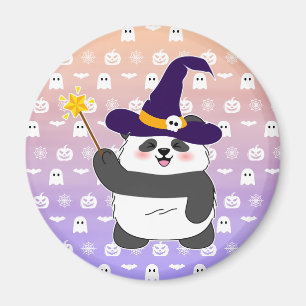 Aimant Bébé mignon de Halloween Panda sorcière magique