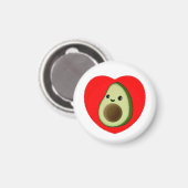Aimant Bébé mignon Dessin Avocado Dans Le Coeur Rouge (Recto/Verso)