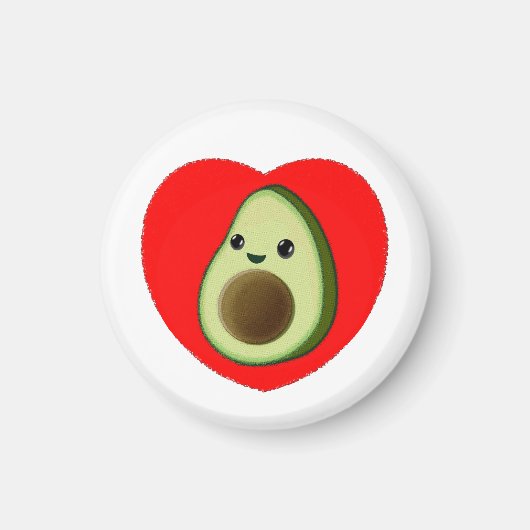 Aimant Bébé mignon Dessin Avocado Dans Le Coeur Rouge (Devant)