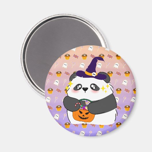 Aimant Bébé mignon Halloween Panda Trick ou traitement (Recto/Verso)