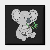 Aimant Bébé mignon Koala avec Eucalyptus Feuilles (Devant)