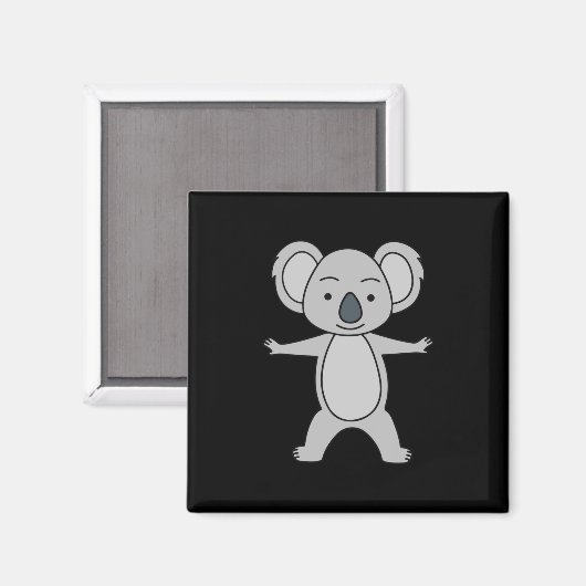 Aimant Bébé mignon Koala Avec Un Sourire Debout (Recto/Verso)