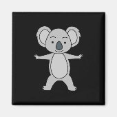 Aimant Bébé mignon Koala Avec Un Sourire Debout (Devant)