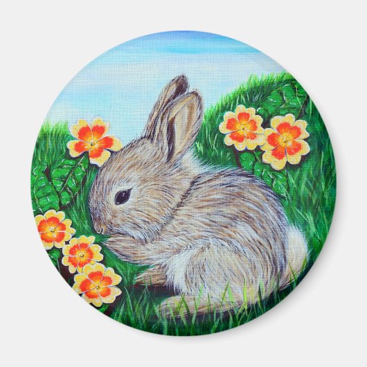 Aimant Bébé mignon peinture lapin (Devant)