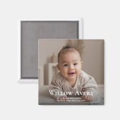 Aimant Bébé mignon Photo & Nom minimaliste moderne Keepsa (Recto/Verso)