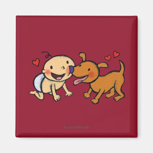 Aimant Bébé Nez Baisers du chien (Devant)