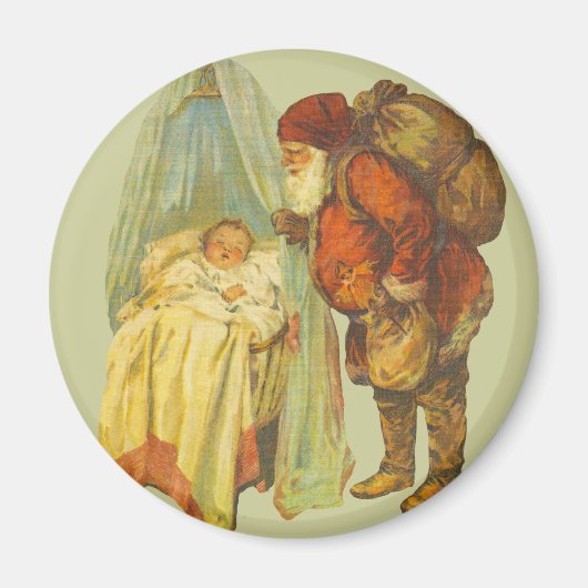 Aimant Bébé Noël Clause de Noël Vintage (Devant)