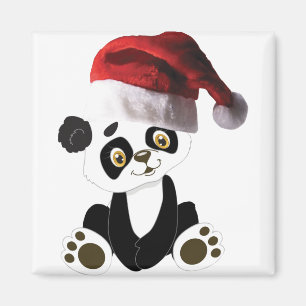 Aimant bébé panda ours de noël